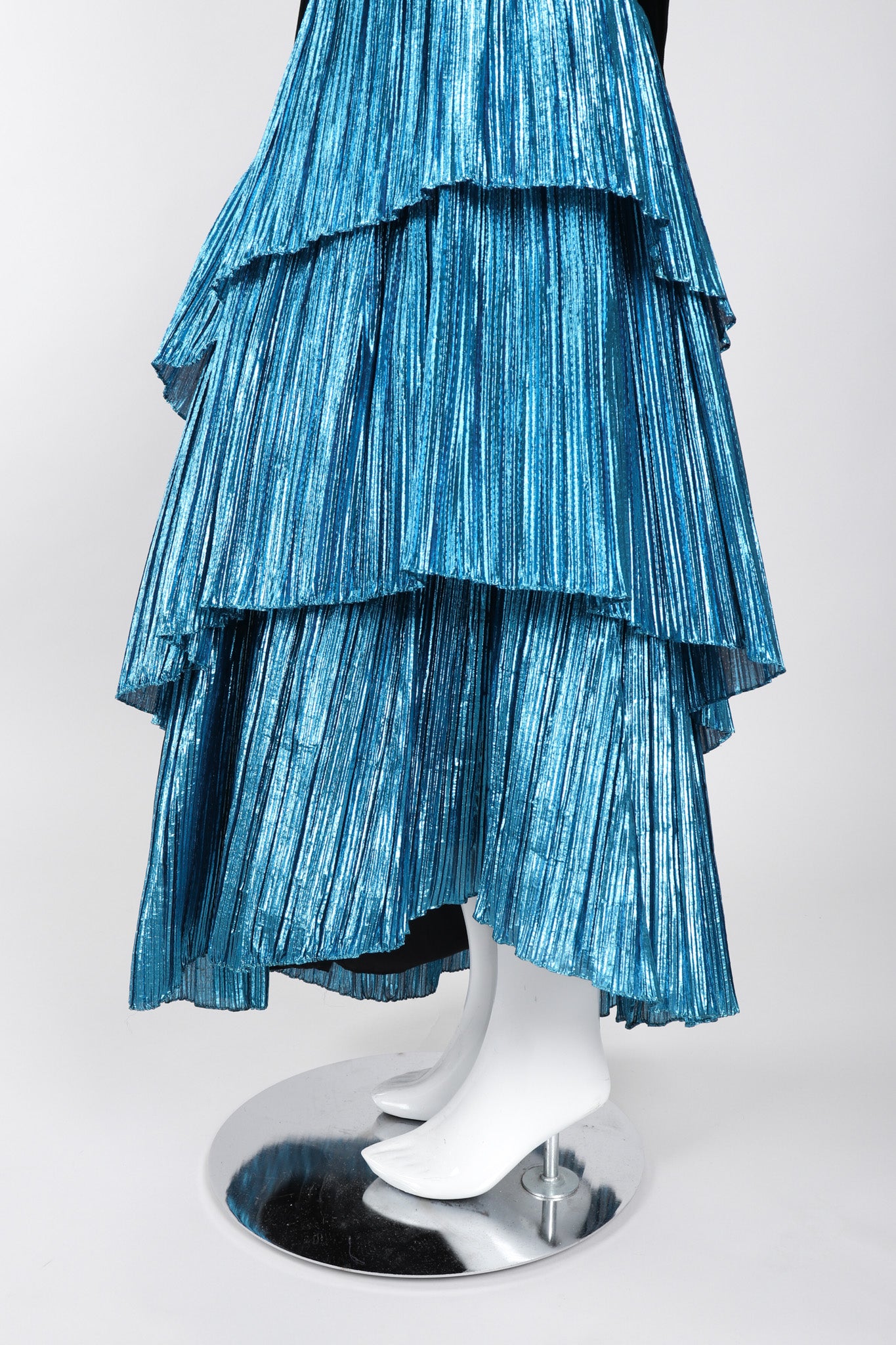 Recess Los Angeles Vintage Alyce Designs Lamé Ruffle Velvet One-Shoulder Barbie Gown