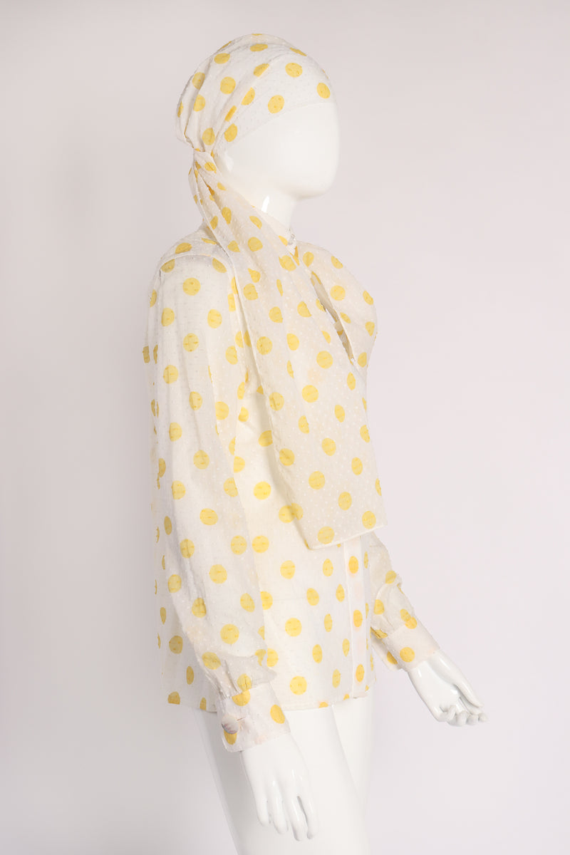 Vintage Amen Wardy Swiss Dot Polka Shirt & Sash on Mannequin side at Recess Los Angeles