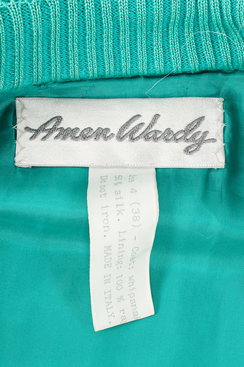 Vintage Amen Wardy Snake Stripe Swing Coat label at Recess Los Angeles