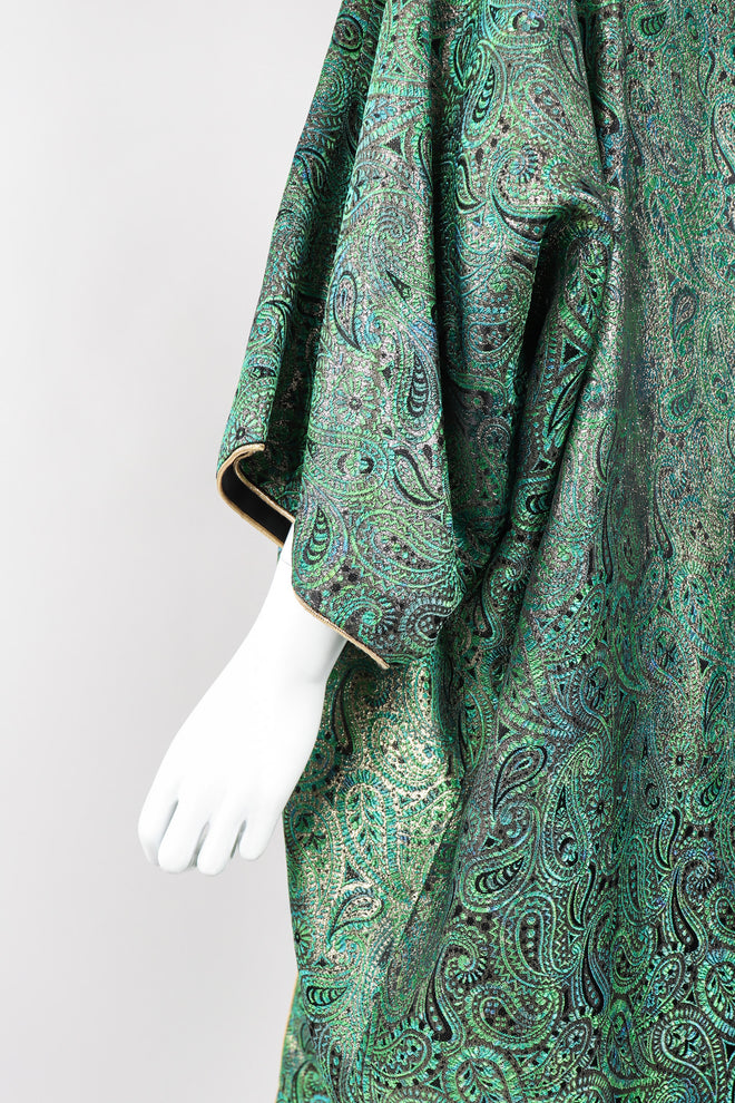 Recess Los Angeles Vintage Amen Wardy Paisley Gold Brocade Cocoon Kimono Coat