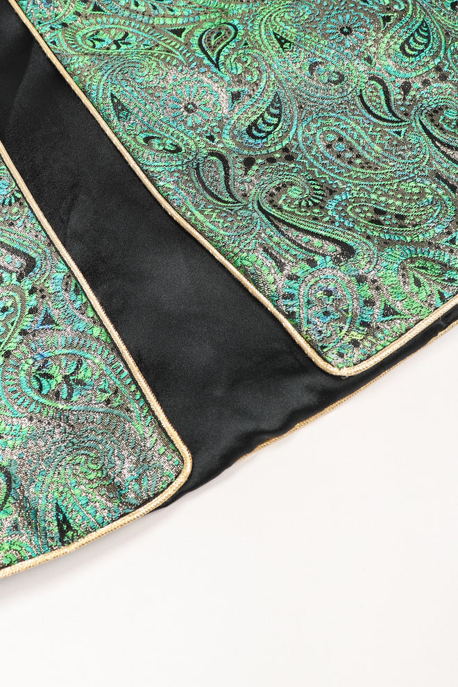 Recess Los Angeles Vintage Amen Wardy Paisley Gold Brocade Cocoon Kimono Coat