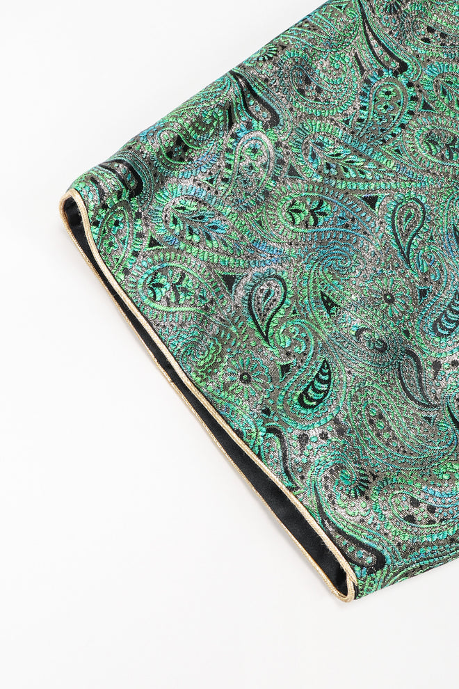 Recess Los Angeles Vintage Amen Wardy Paisley Gold Brocade Cocoon Kimono Coat