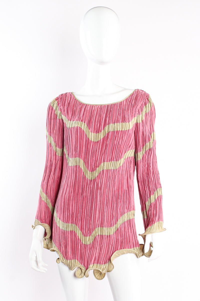Vintage Ana Colón Wavy Pleated Tunic Set on mannequin front at Recess Los Angeles