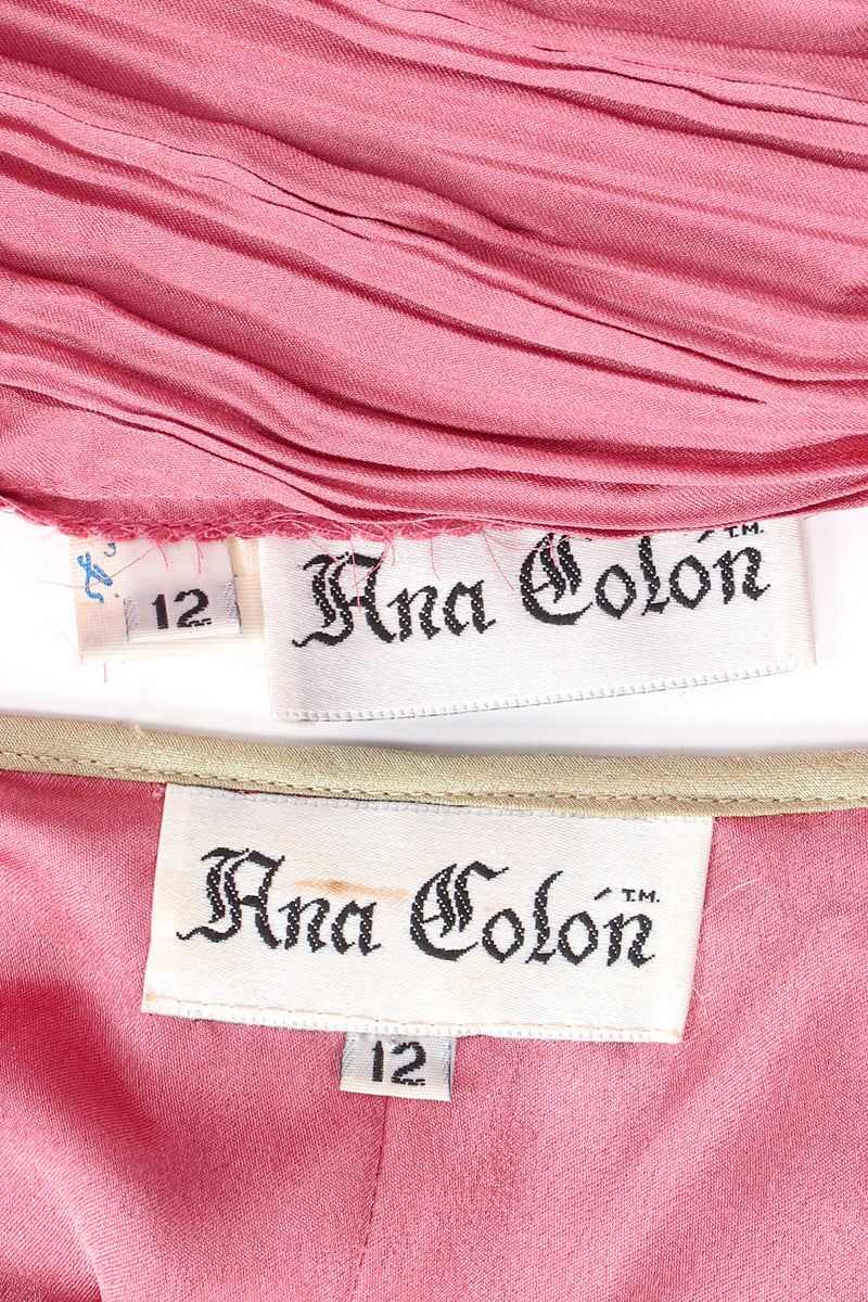 Vintage Ana Colón Wavy Pleated Skirt Set labels at Recess Los Angeles