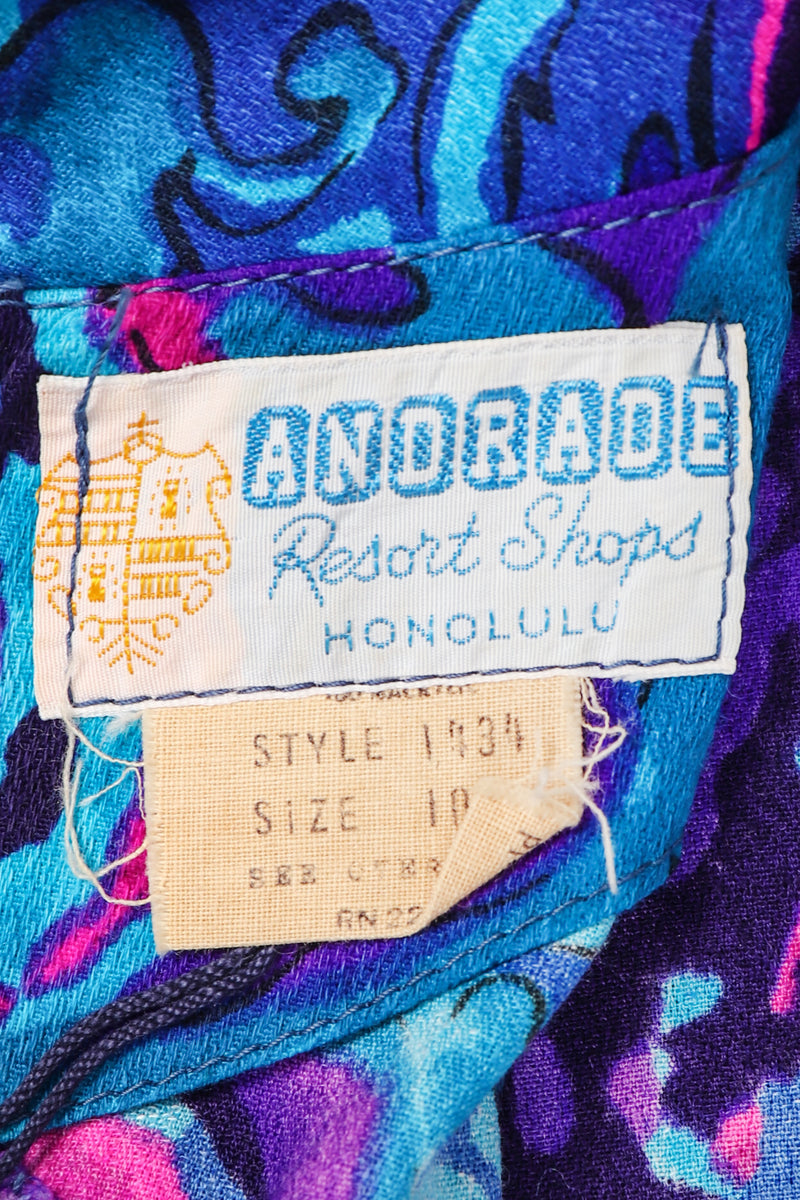 Recess Los Angeles Vintage Andrade Hawaiian Resort Paisley Swirl Kimono Caftan