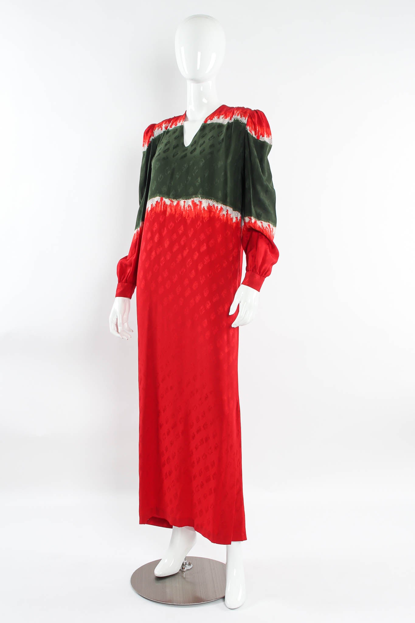 Vintage Andrea Odicini Silk Stripe Dye Tunic Dress mannequin angle @ Recess Los Angeles