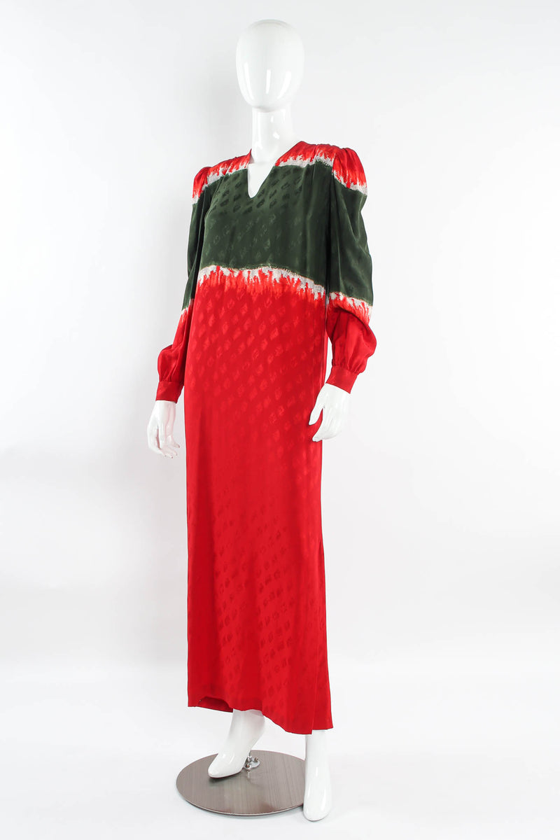 Vintage Andrea Odicini Silk Stripe Dye Tunic Dress mannequin angle @ Recess Los Angeles