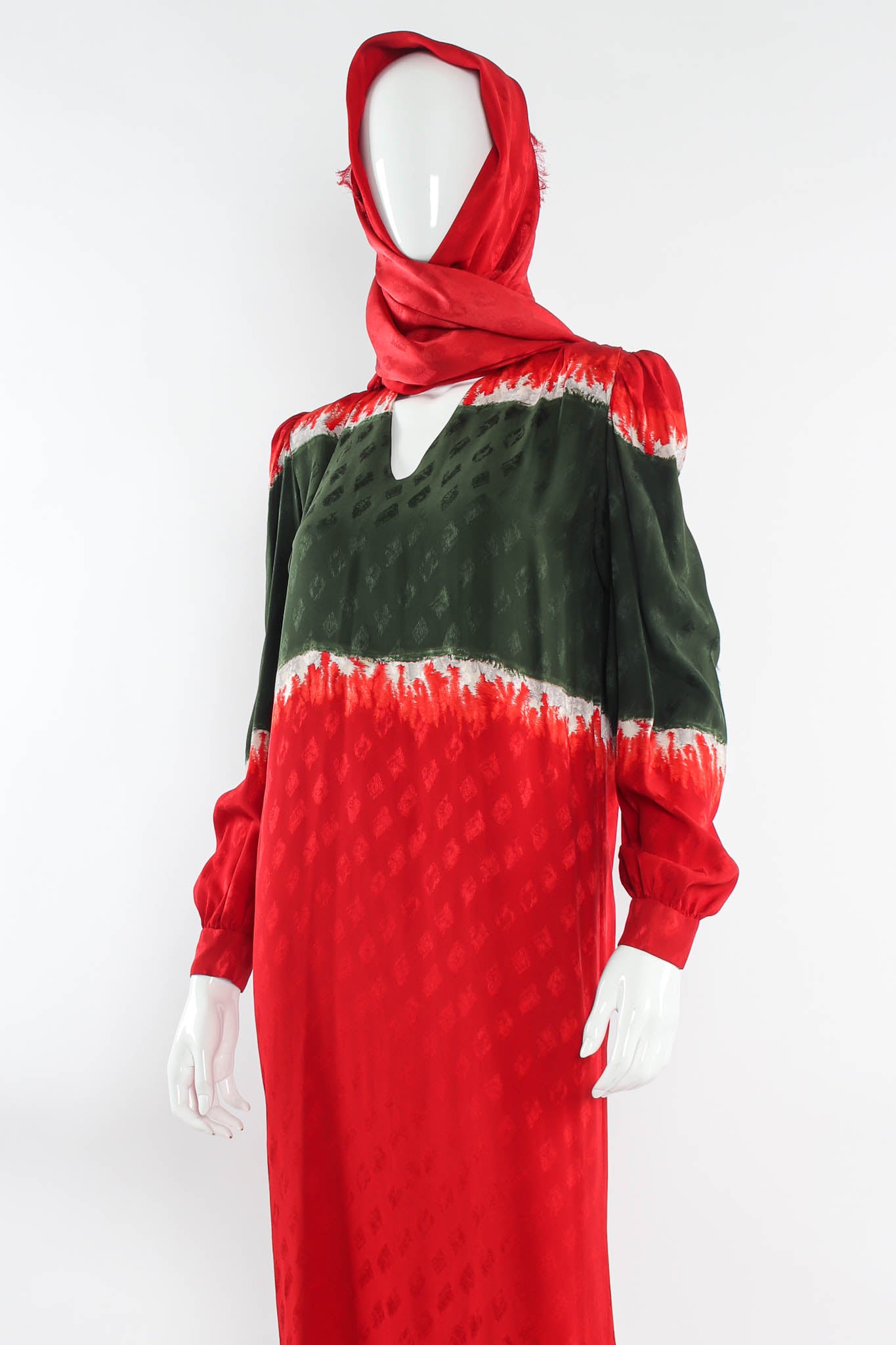 Vintage Andrea Odicini Silk Stripe Dye Tunic Dress mannequin head wrap @ Recess Los Angeles