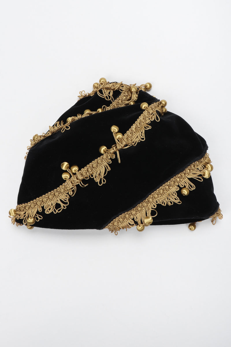 Recess Los Angeles Vintage Andrew Wilkie Velvet Ball Fringe Fez Toque Hat