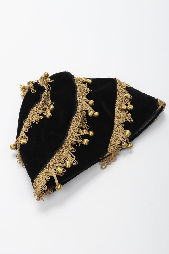 Recess Los Angeles Vintage Andrew Wilkie Velvet Ball Fringe Fez Toque Hat