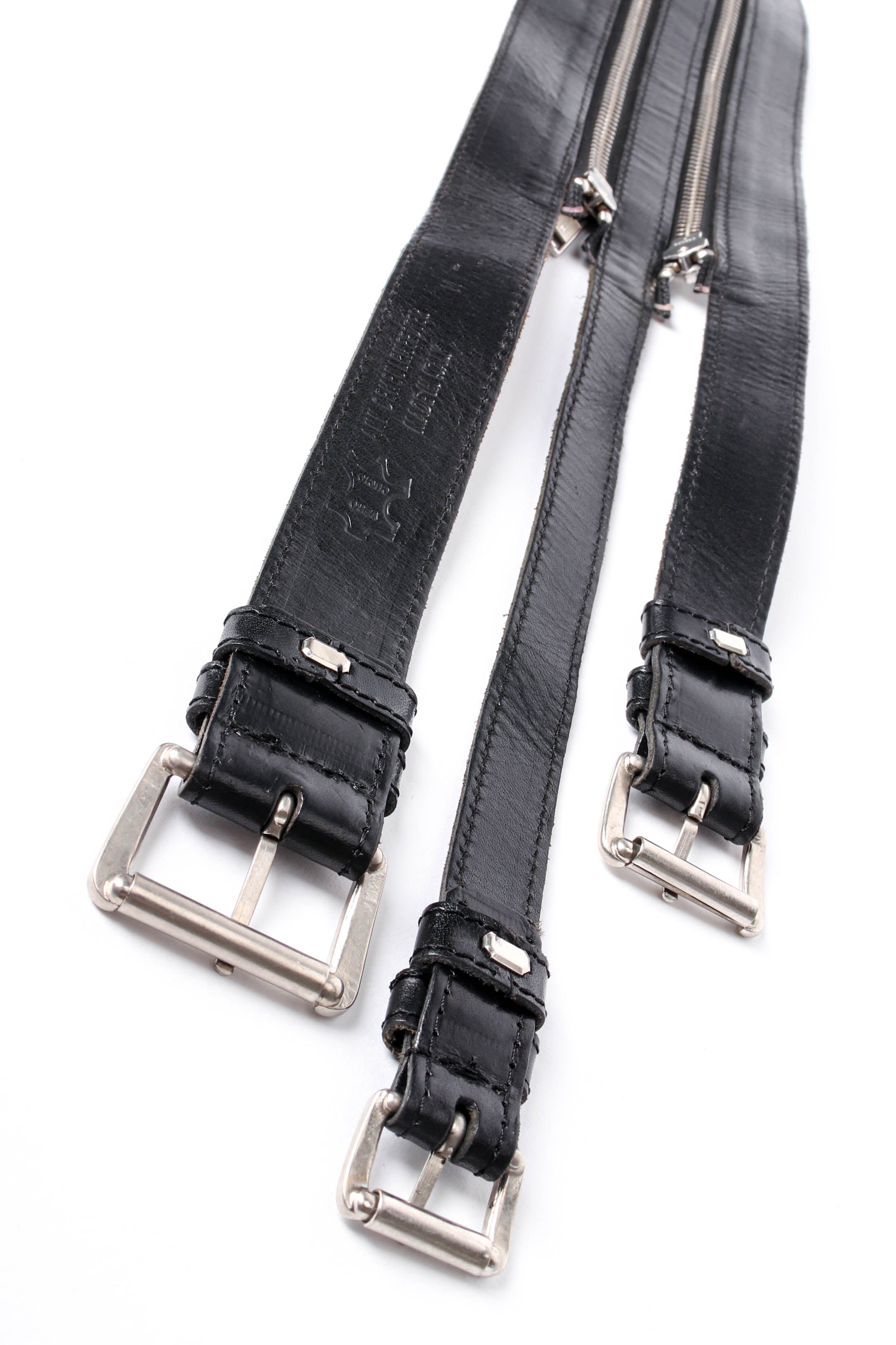 Vintage Ann Demeulemeester 3-Stranded Leather Zipper Belt at Recess LA