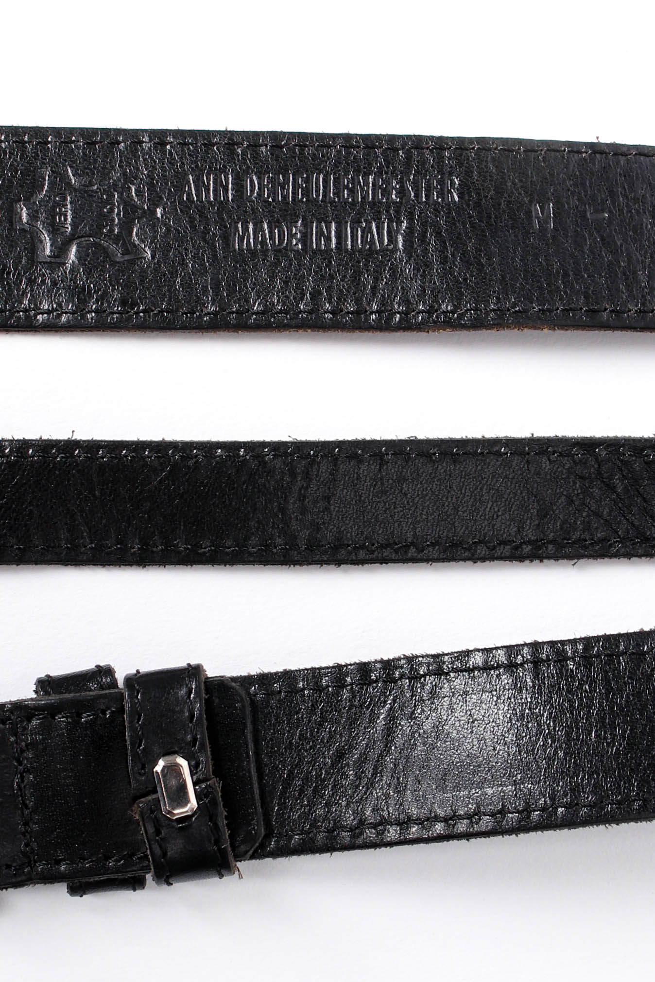 Vintage Ann Demeulemeester 3-Stranded Leather Zipper Belt signature at Recess LA