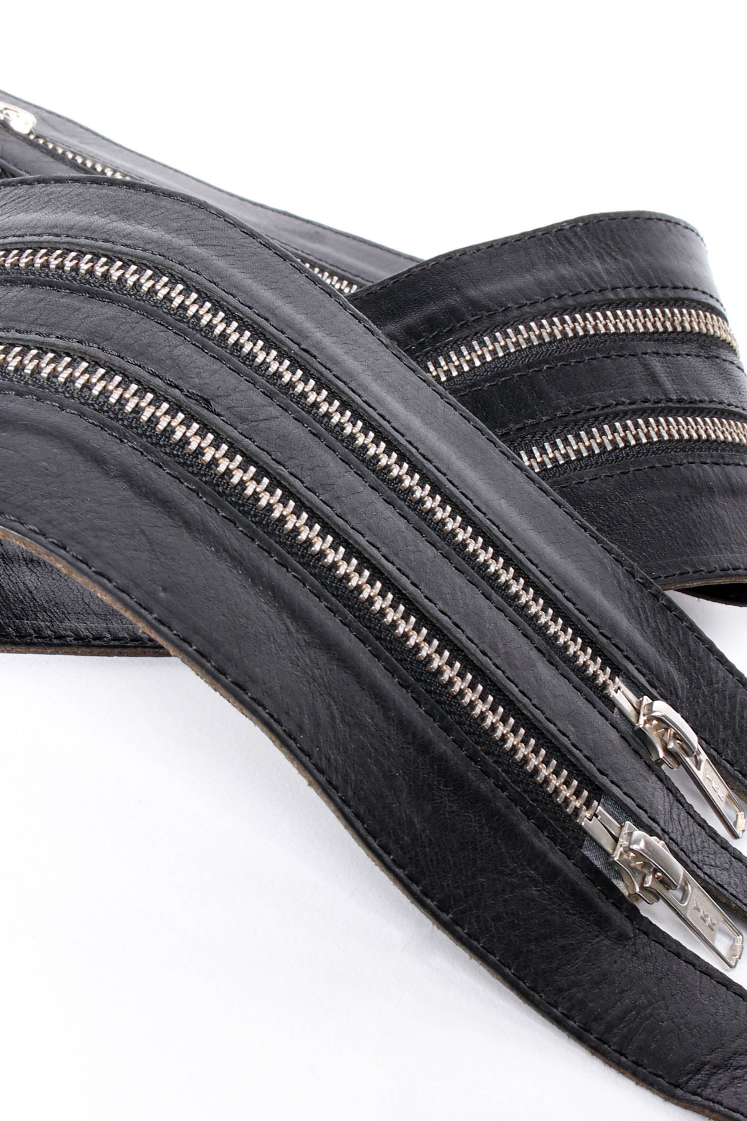 Vintage Ann Demeulemeester 3-Stranded Leather Zipper crop Belt at Recess LA