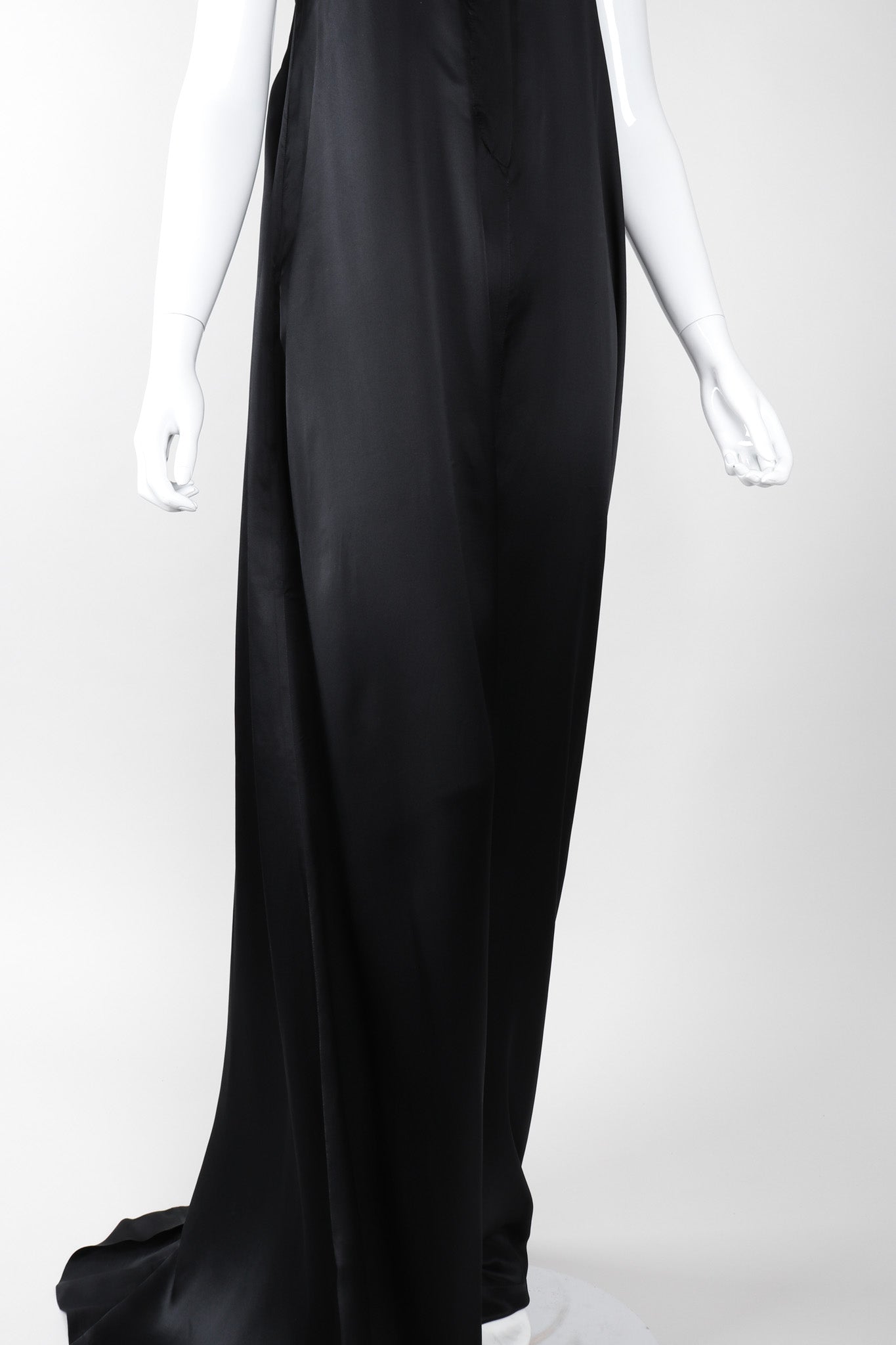 Recess Los Angeles Vintage Ann Demeulemeester Silk Strapless Oversized Evening Palazzo Jumpsuit Pant