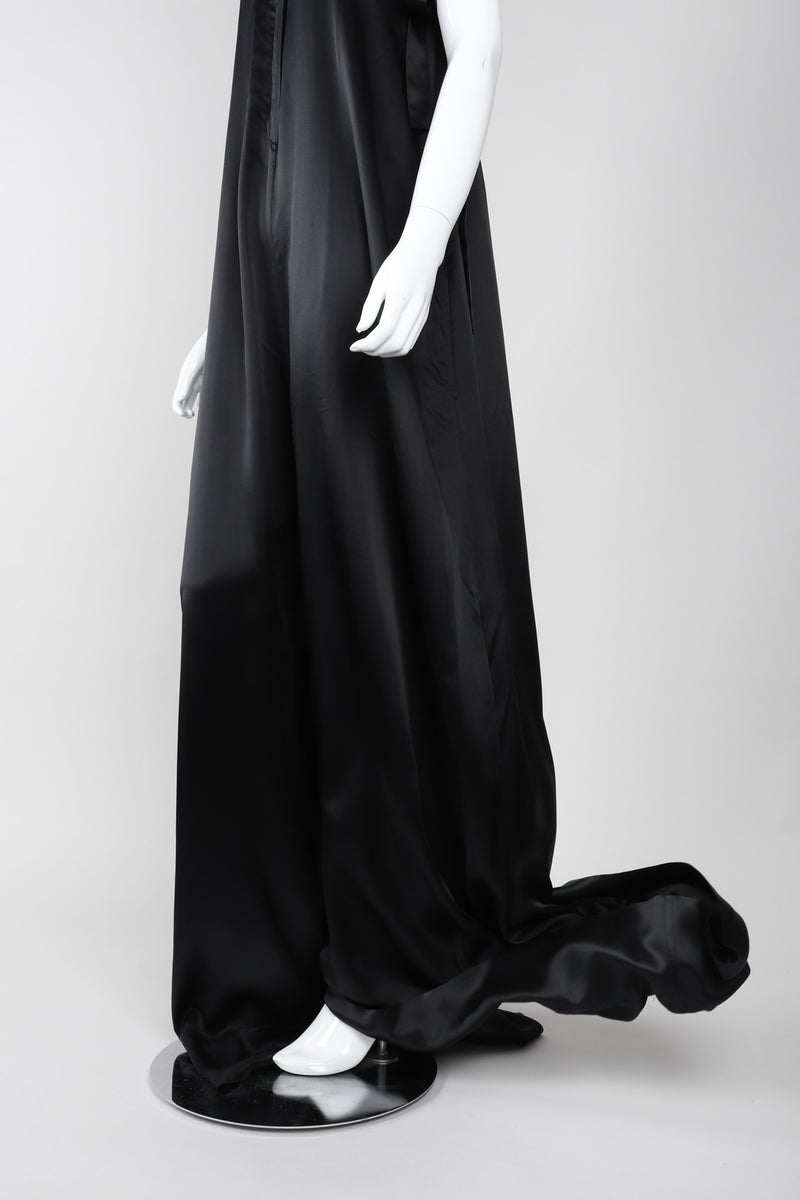Recess Los Angeles Vintage Ann Demeulemeester Silk Strapless Oversized Evening Palazzo Jumpsuit Pant