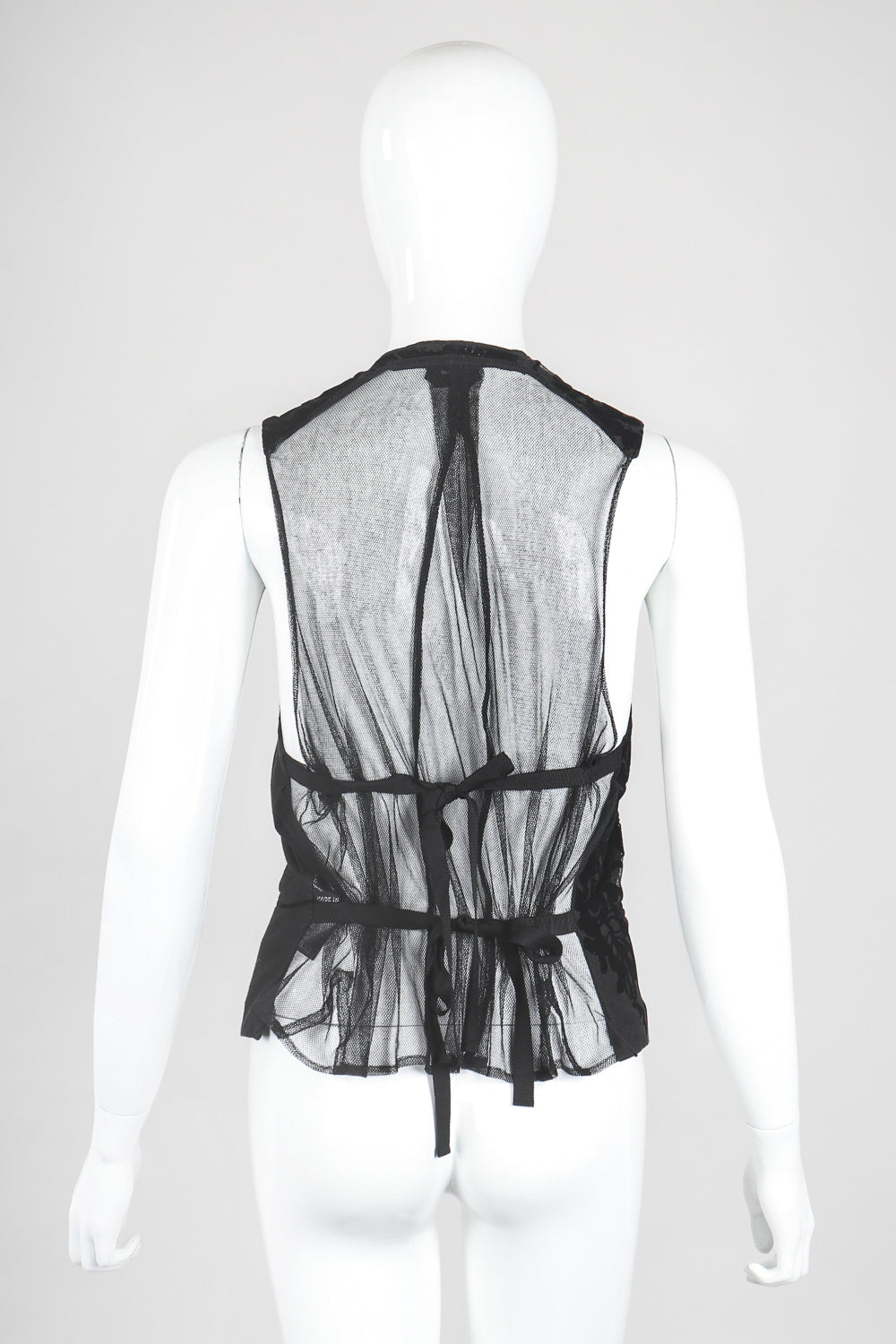 Recess Los Angeles Designer Consignment Resale Recycled Vintage Ann Demeulemeester Velvet Flocked Mesh Vest