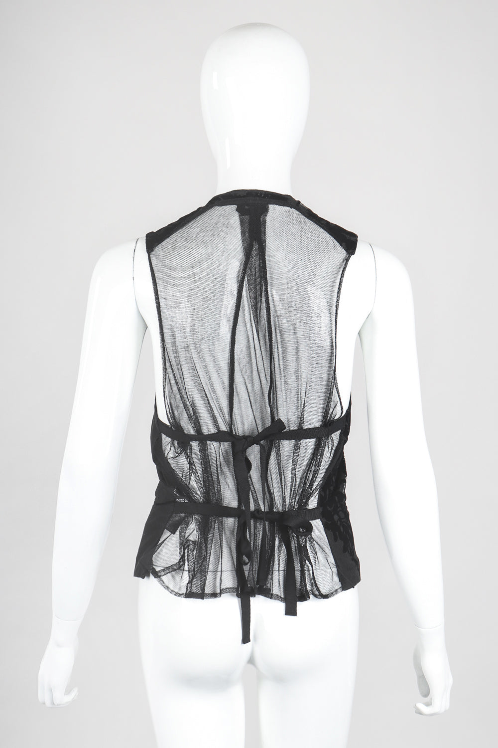 トップス Ann Demeulemeester mesh vest Vintage Ann Demeulemeester Velvet Flocked Mesh Vest – Recess