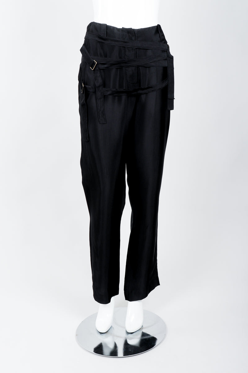 Vintage Ann Demeulemeester Gothic Multi-Strap Waist Pant on Mannequin front at Recess