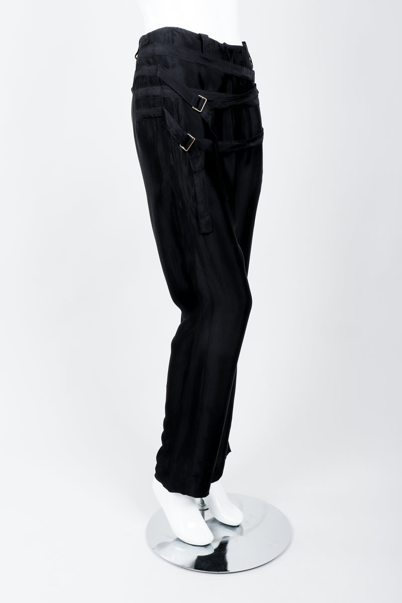 Vintage Ann Demeulemeester Gothic Multi-Strap Waist Pant on Mannequin angled at Recess