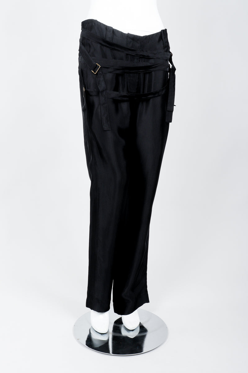 Vintage Ann Demeulemeester Gothic Multi-Strap Waist Pant on Mannequin front at Recess