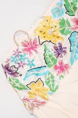 Recess Los Angeles Vintage Ann Lawrence Floral Sequin One-Shoulder Wedding Rehearsal Bridal Dress