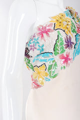Recess Los Angeles Vintage Ann Lawrence Floral Sequin One-Shoulder Wedding Rehearsal Bridal Dress