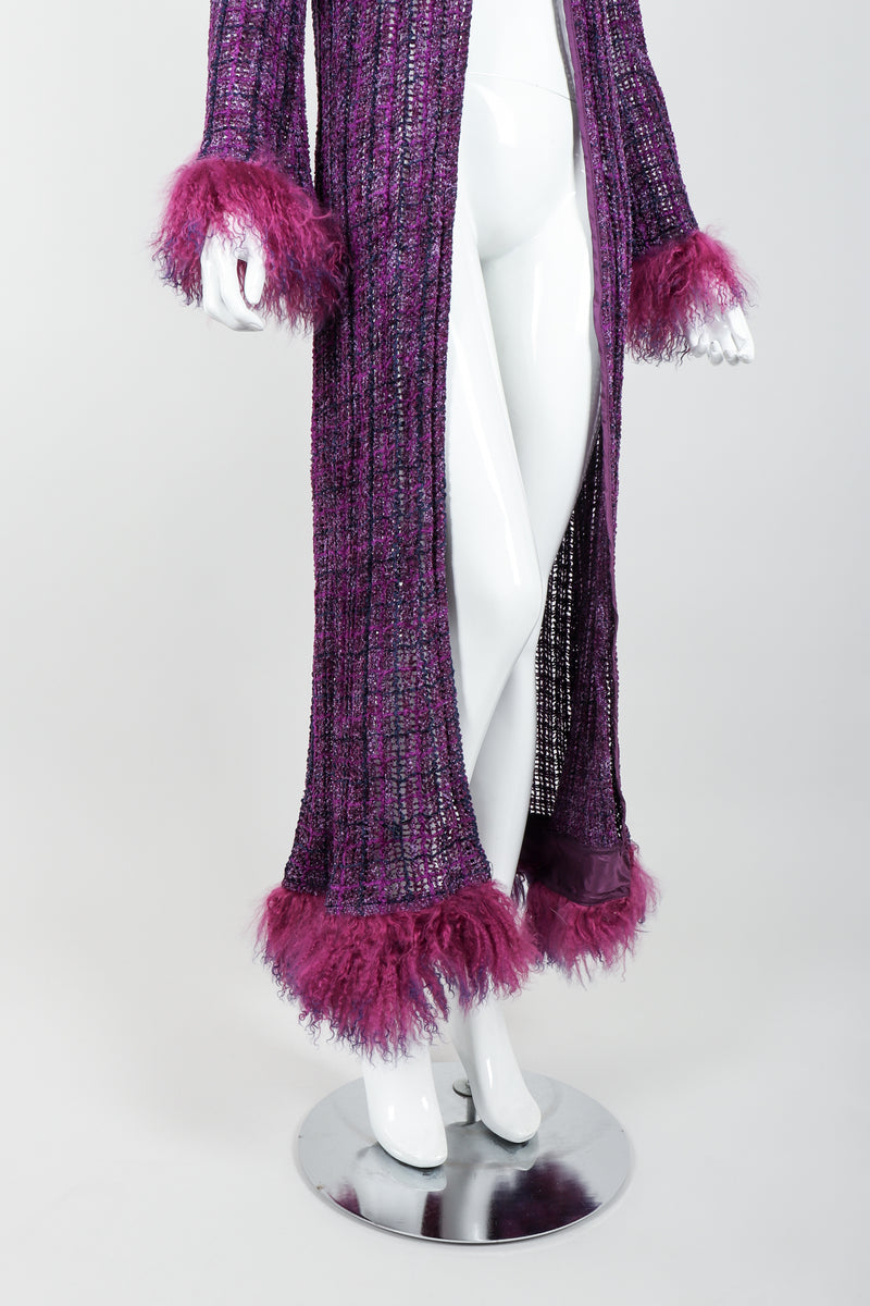 Vintage Anna Sui Mongolian Chenille Sweater Duster on Mannequin hem at Recess Los Angeles