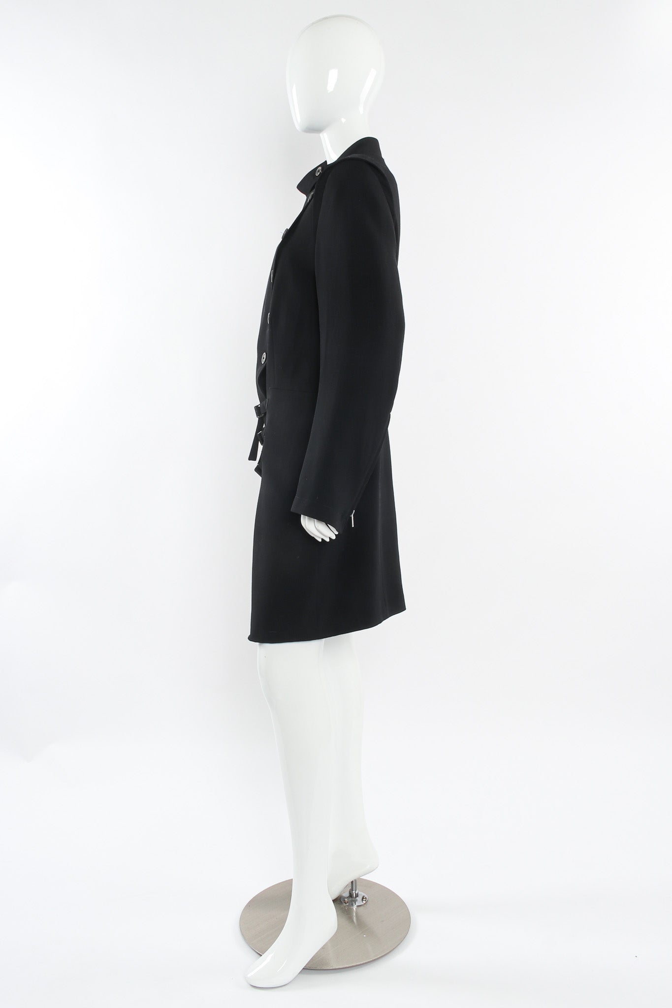 Vintage Ann Demeulemeester Diagonal Breasted Wool Jacket mannequin side @ Recess LA