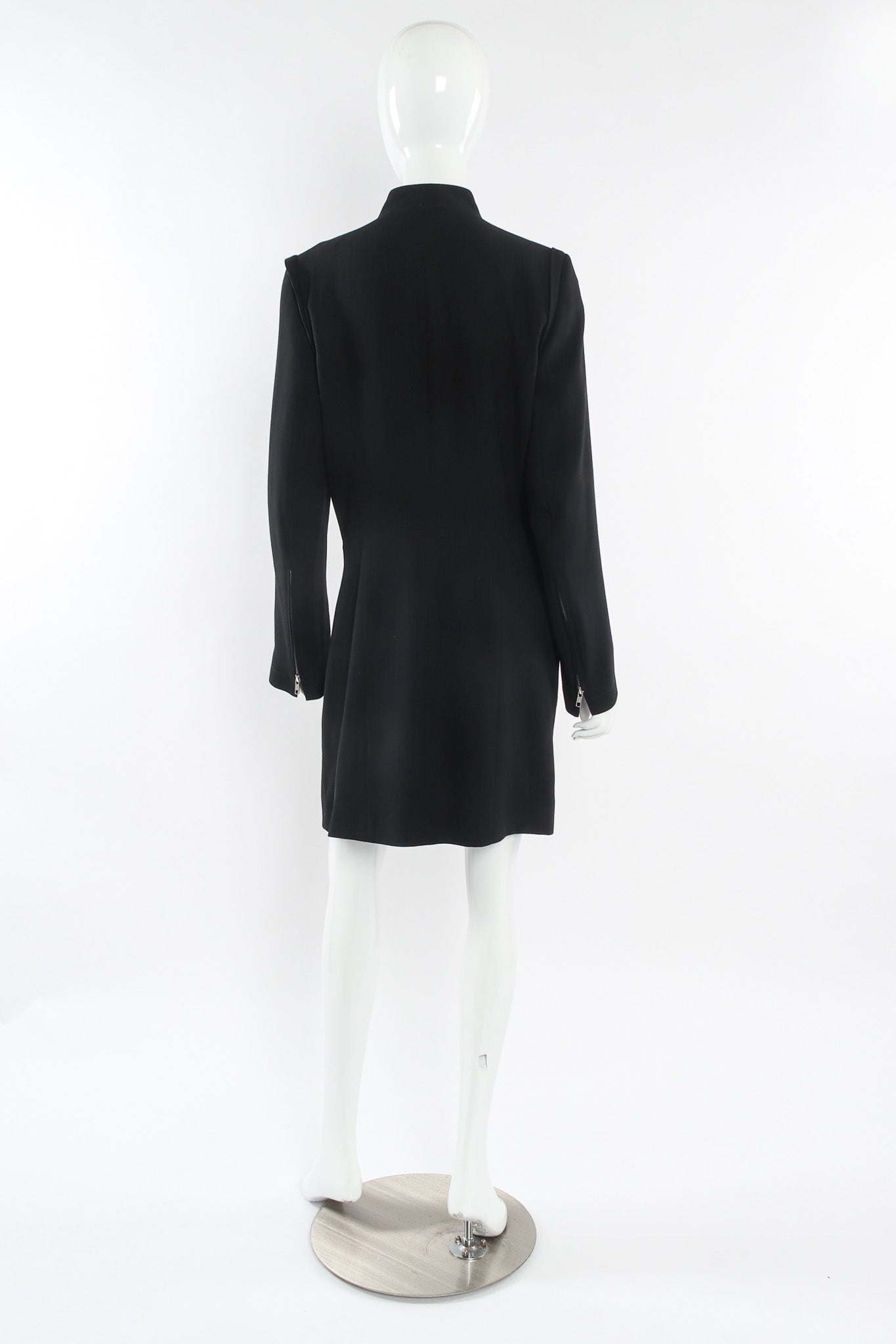 Vintage Ann Demeulemeester Diagonal Breasted Wool Jacket mannequin back @ Recess LA