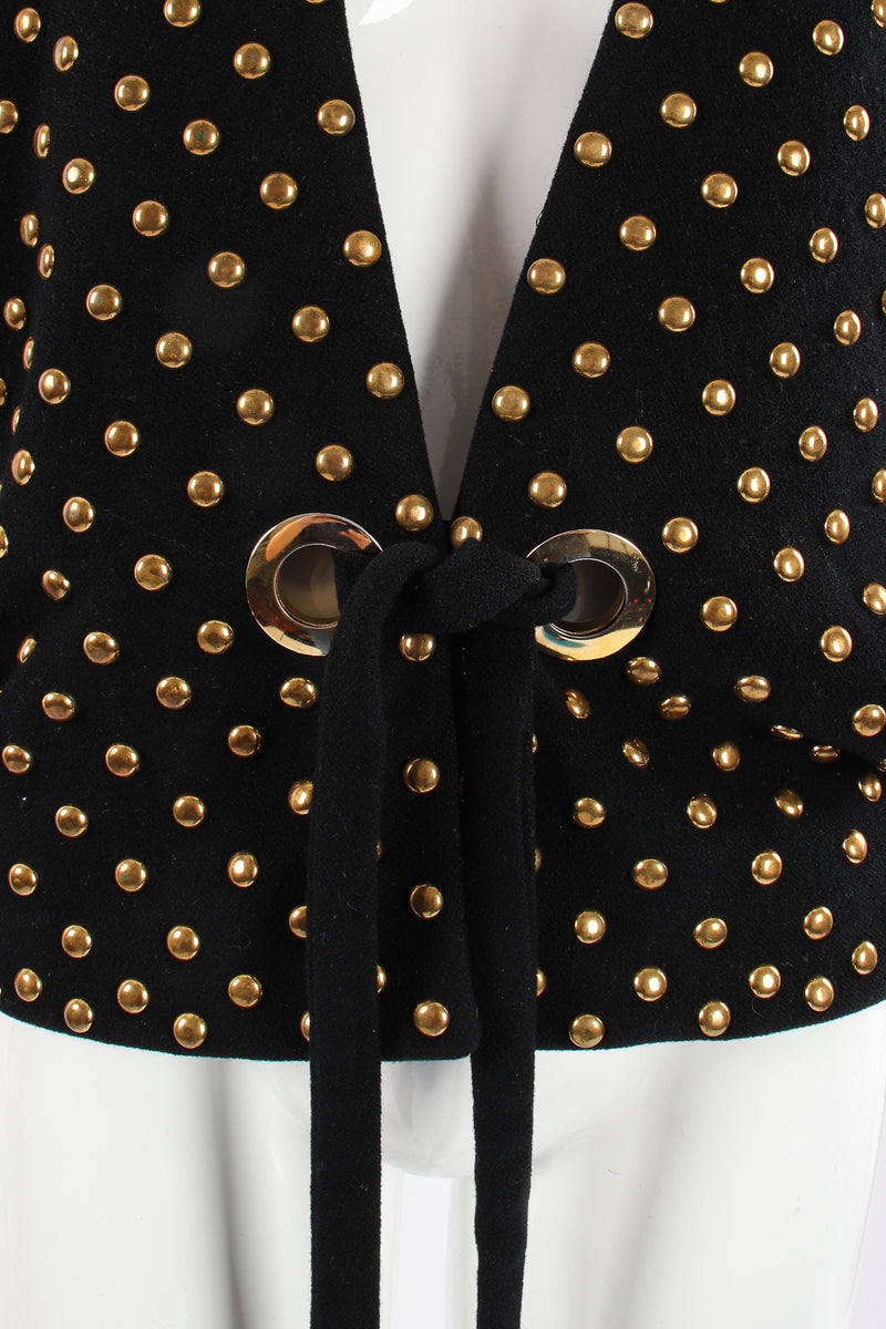 Vintage Anne Klein Studded Dolman Tie Jacket tie detail at Recess Los Angeles