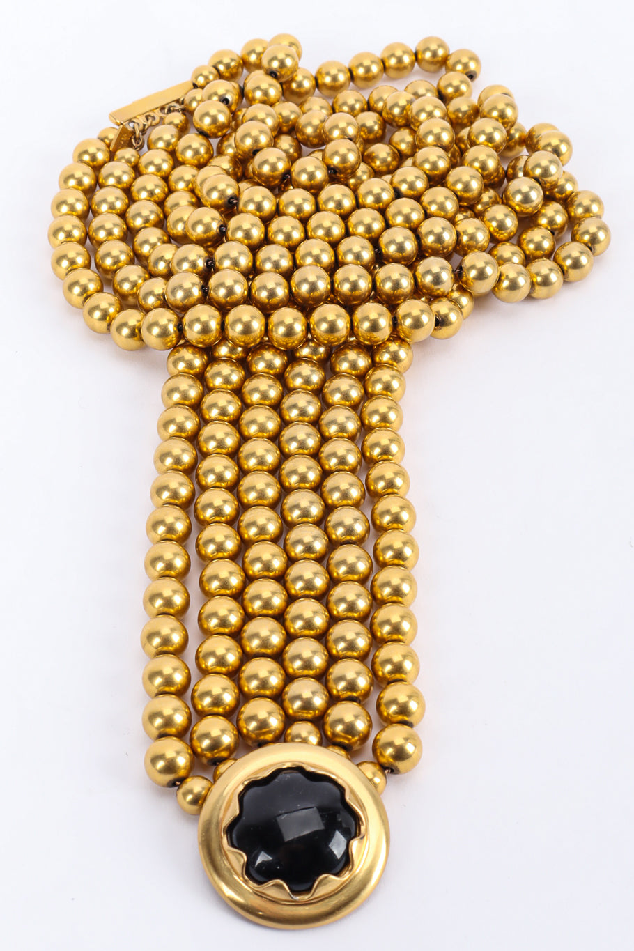 Multi-strand ball chain collar necklace by Anne Klein product shot on flat lay photo details.. @recessla