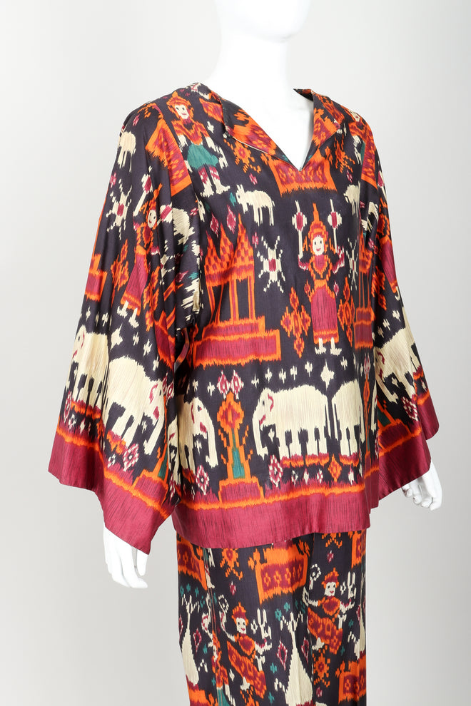 Vintage Anne Klein Boxy Tunic Pant Set Angle at Recess
