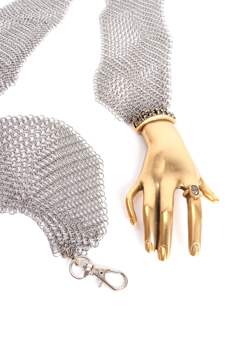 Vintage Anthony Ferrara Gold Hand Buckle Mesh Wrap Belt detail at Recess Los Angeles