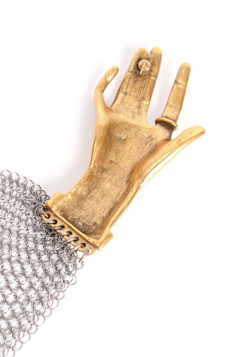 Vintage Anthony Ferrara Gold Hand Buckle Mesh Wrap Belt backside at Recess Los Angeles