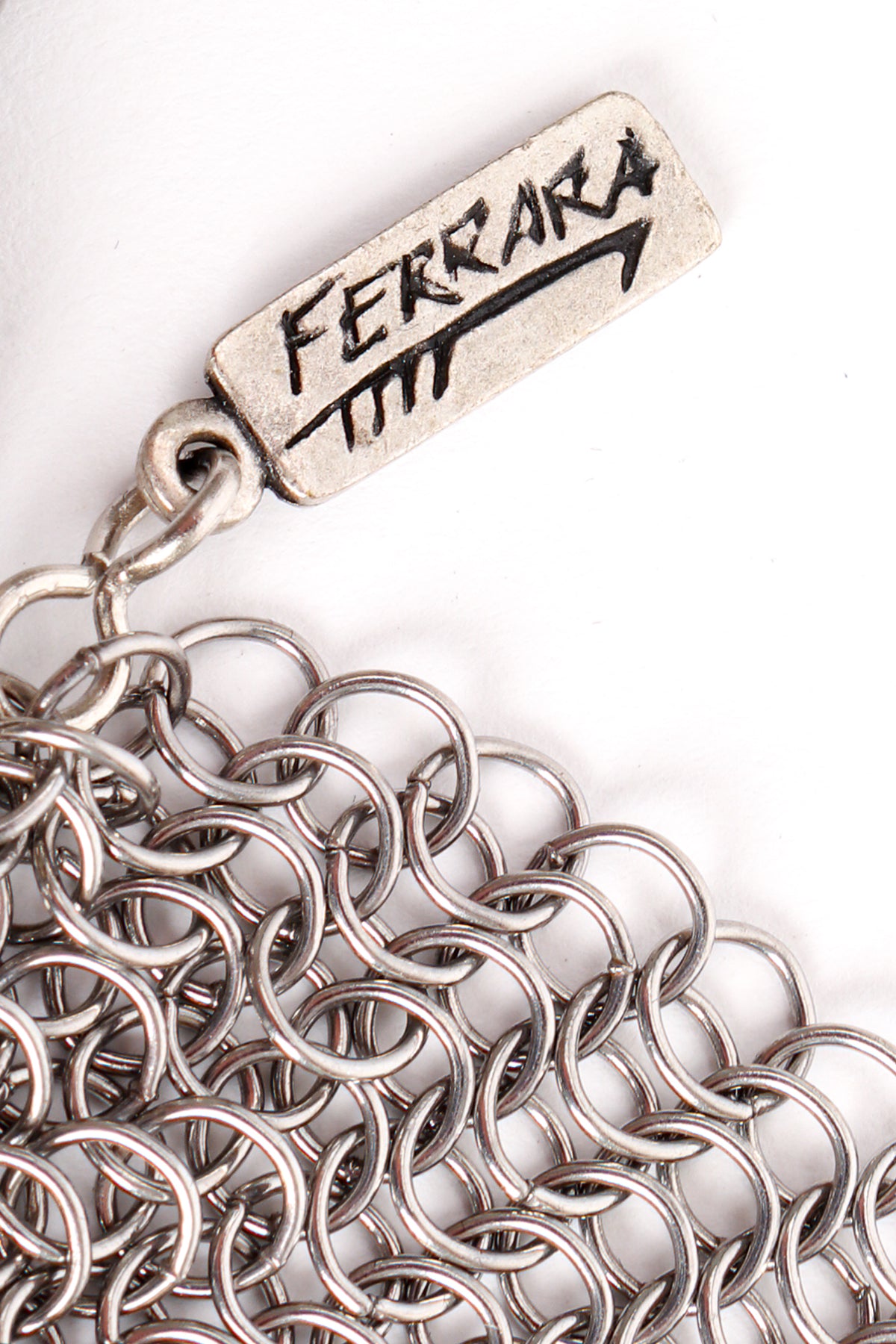 Ferrara one of a kind vintage chain belt Vintage Anthony Ferrara Antique Brass Hand Buckle Mesh Wrap  main image 4