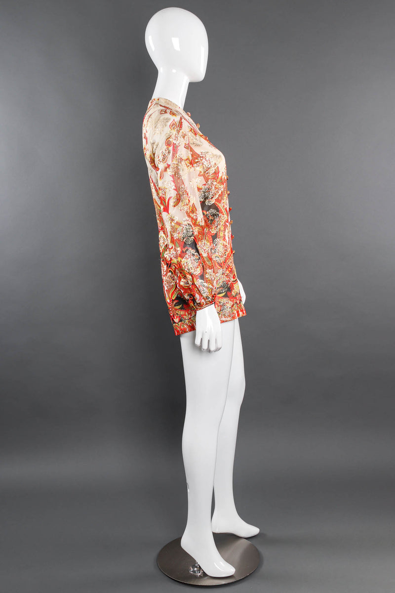 Vintage Anthony Muto Metallic Floral Romper & Skirt Set mannequin romper side @ Recess Los Angeles