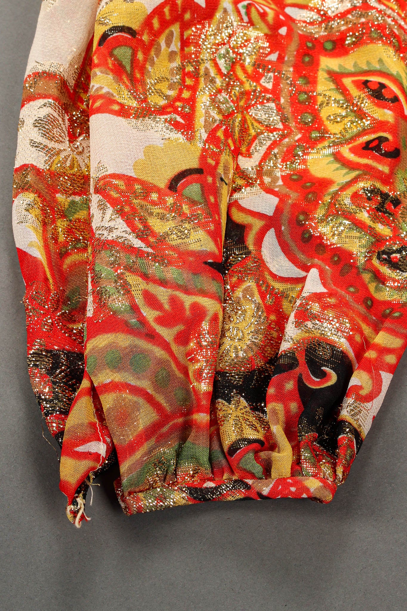 Vintage Anthony Muto Metallic Floral Romper & Skirt Set sleeve @ Recess Los Angeles