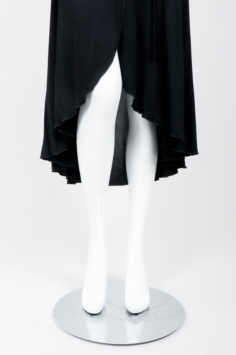 Vintage Anthony Ferrara Chevron Mesh Sleeve Wrap Dress on mannequin skirt hem at Recess