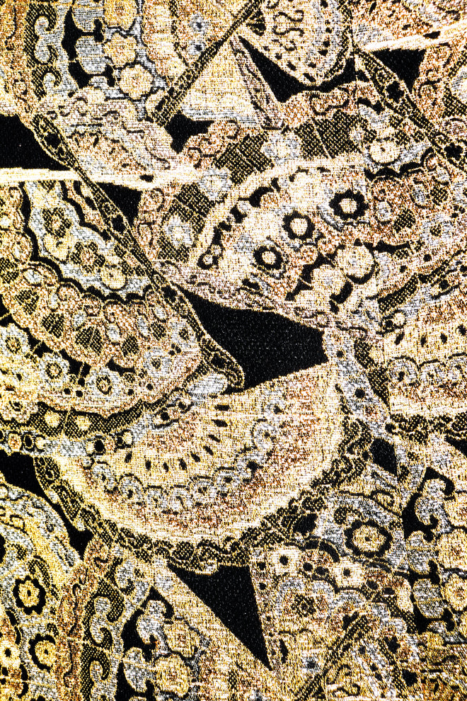 Vintage Anthony Muto Golden Brocade Fan fabric