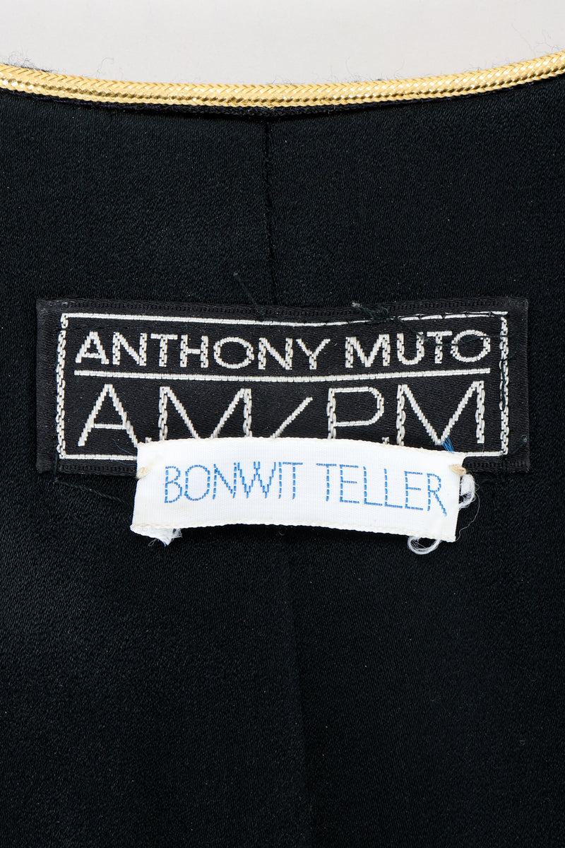 Vintage Anthony Muto label on black