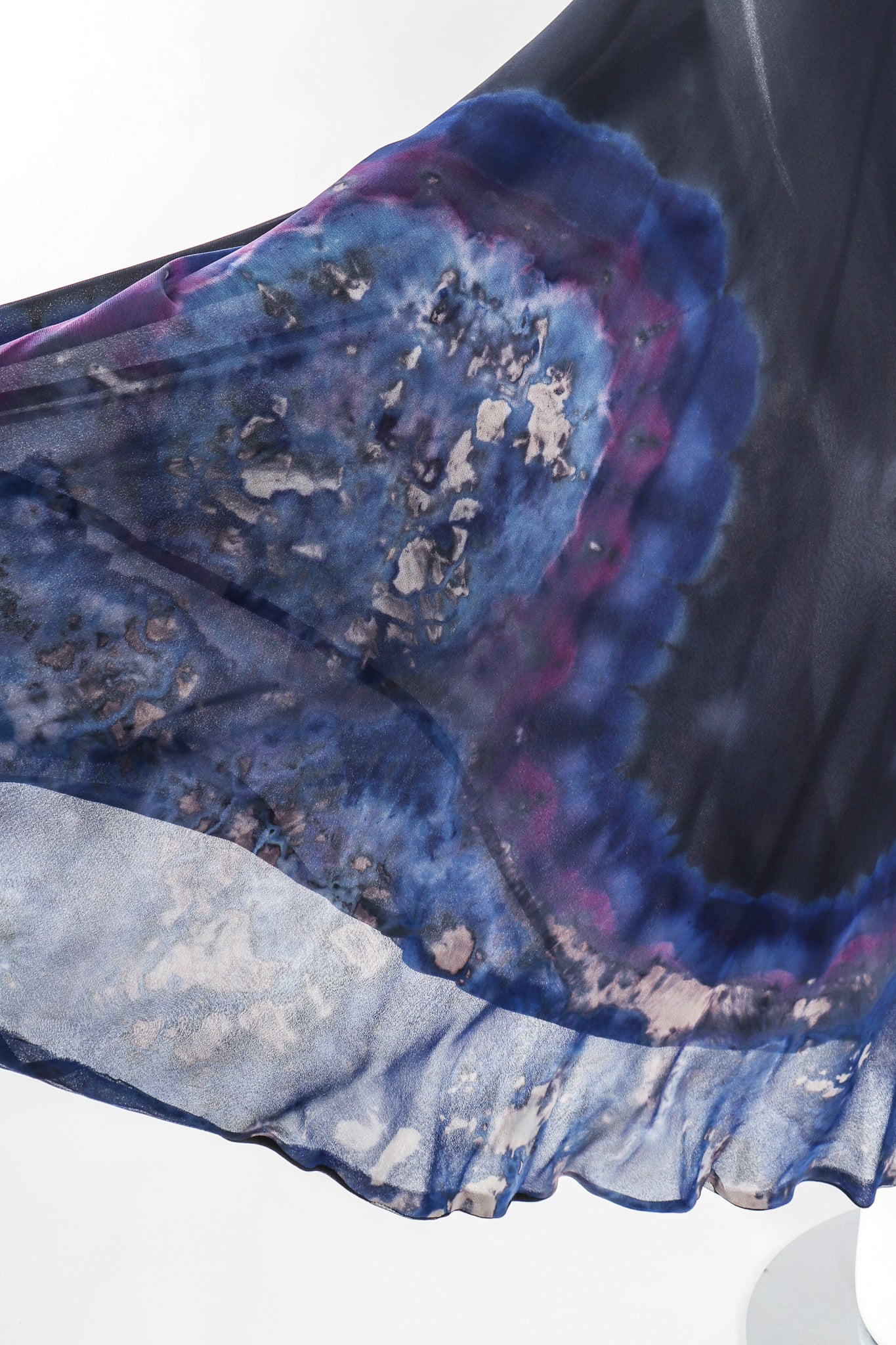 Recess Los Angeles Designer Consignment Resale Recycled Vintage Antoine Akopian Silk Chiffon Tie-Dye Galaxy Wrap Skirt