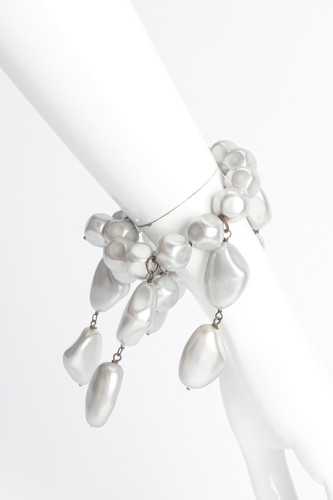 Vintage La Porte Bleue Baroque Pearl Wire Bracelet on mannequin @ Recess LA