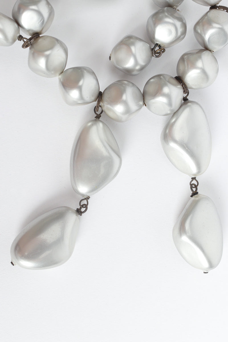 Vintage La Porte Bleue Baroque Pearl Wire Bracelet pearl close @ Recess LA