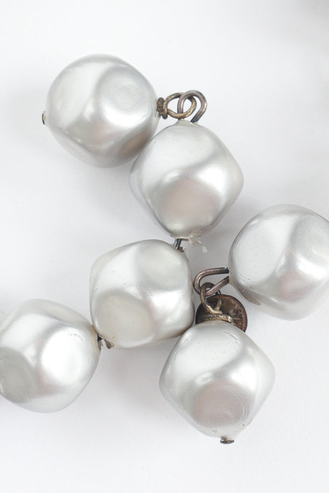 Vintage La Porte Bleue Baroque Pearl Wire Bracelet close/light tarnish links @ Recess LA