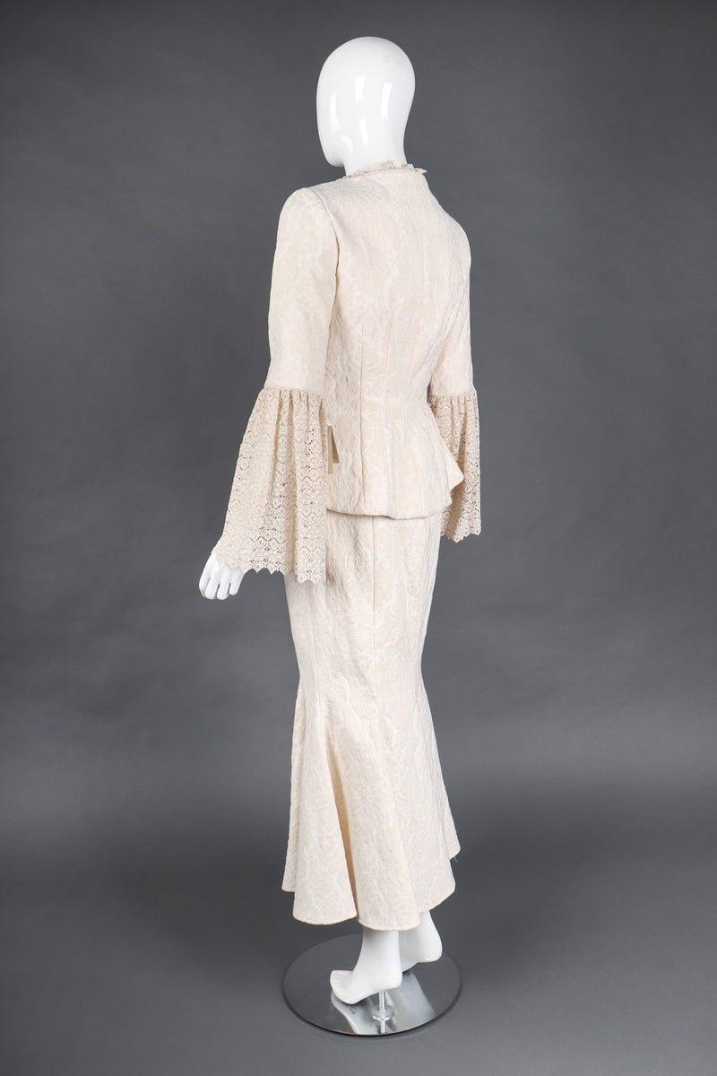 Recess Los Angeles Vintage Apropos Romantic Lace Damask Bridal Wedding Jacket & Mermaid Skirt Set