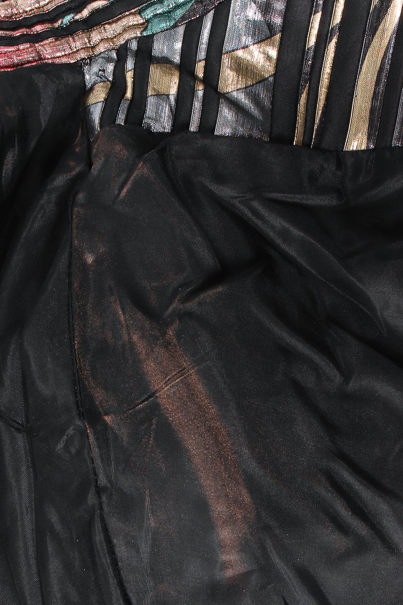 Vintage Elizabeth Arden Quilted Metallic Lamé Stripe Jacket lining at Recess Los Angeles