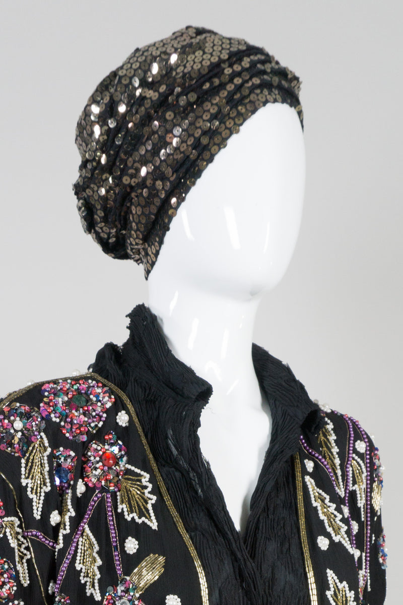 Armand Beverly Hills Vintage Bronze Gold Sequined Turban