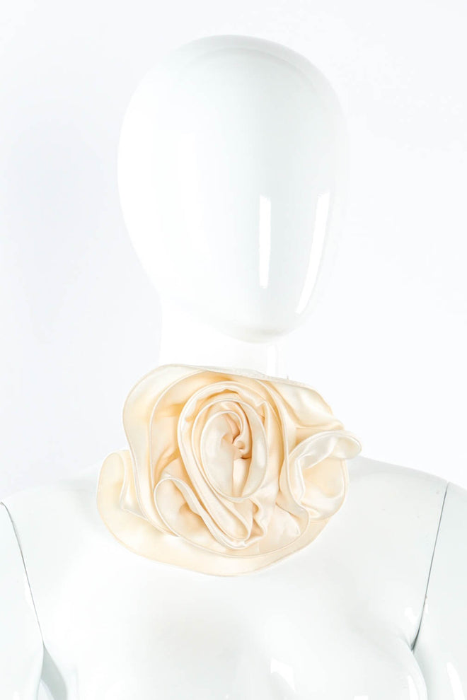Vintage Giorgio Armani Silk Flower Choker Collar on mannequin  @ Recess LA