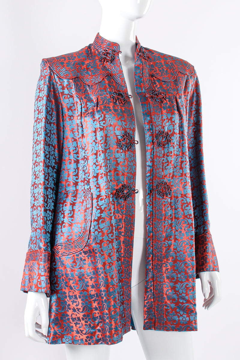 Vintage Floral Jacquard Swing Jacket on mannequin angle open at Recess Los Angeles