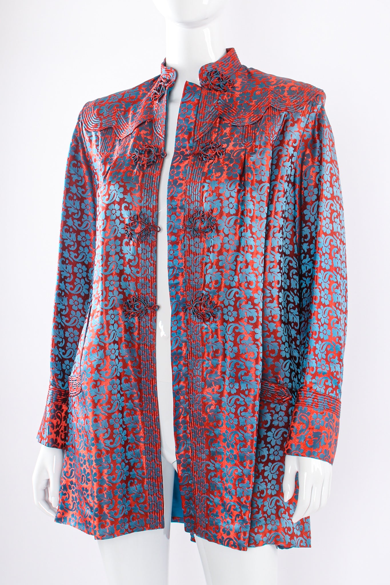Vintage Floral Jacquard Swing Jacket on mannequin open at Recess Los Angeles